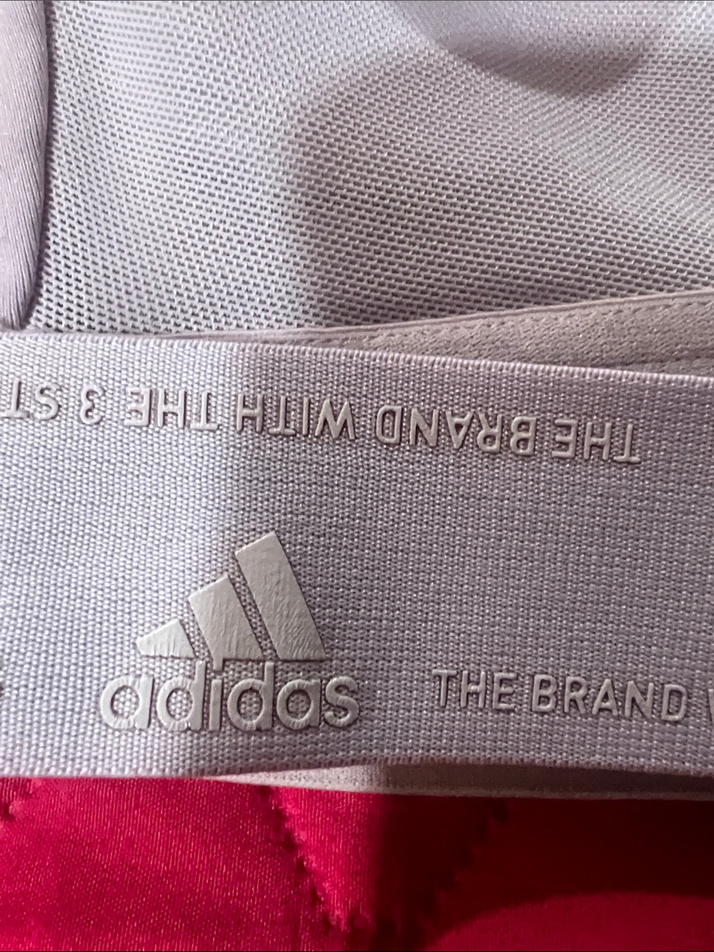 adidas Light Mauve Racerback Sports Bra with Wide Underband - Picture 9 of 12